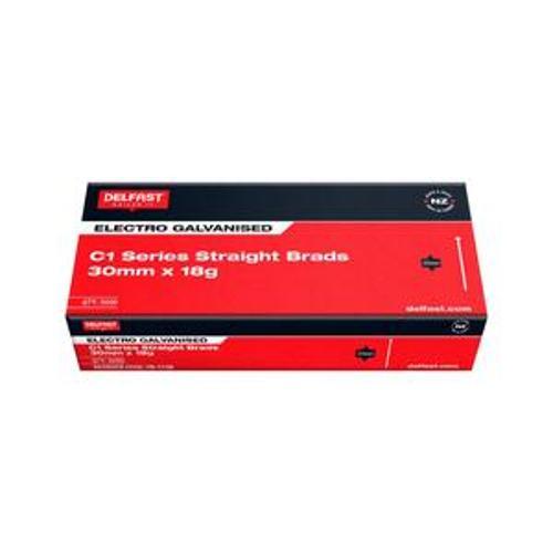 Gasless Straight Brad - Delfast 30mm 18 Gauge Galvanised 5000 Box