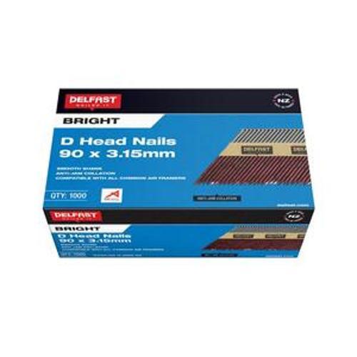 Gasless D-Head Nail - Delfast 90mm Bright 1000 Box FN-JDN90B-1000