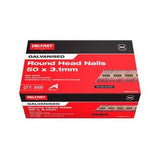 Roundhead Nails 50mm Galvanised Gasless Ring Shank 3000 Box - Delfast