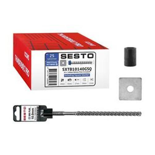 Bottom Plate Screwbolt M10 - Sesto 140mm Max Fixture Thickness 45mm 25 Pack