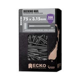 Decking Nail Stainless Steel T316 Annular Grooved - Ecko 75mm x 3.15mm 2Kg