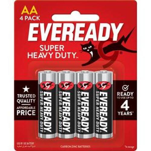 Super Heavy Duty Carbon Zinc Battery AA 1.5V 4 Pack - Eveready