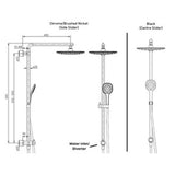 Splash Plus Column Shower Square 3 Function Chrome 40333.02 - Elementi