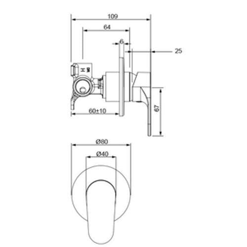 Glide Shower Mixer Matte Black GLHPSBK - Methven