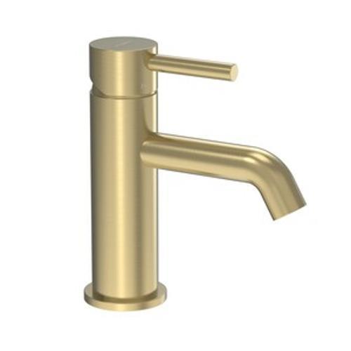 Tube Basin Mixer Brushed Brass
