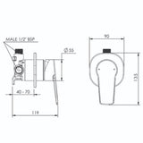 Sol Fusion Plus Shower Mixer Chrome ADS-SFSPCSMC - Adesso
