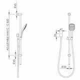 Sol Slide Shower Brushed Nickel ADS-SHSKCSRBN - Adesso