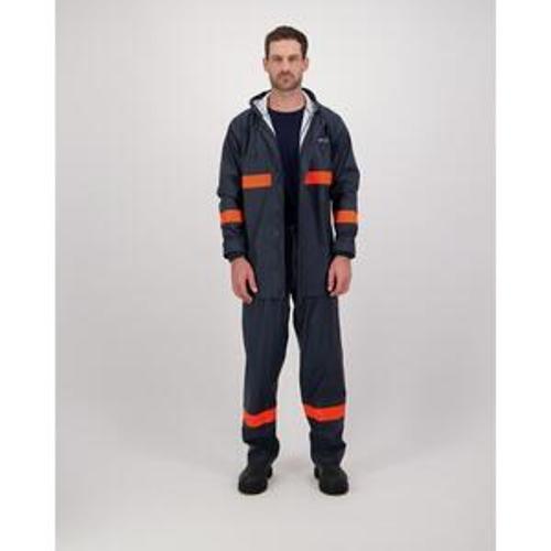 Station Jacket And Overtrouser Navy 2 Piece Wet Weather Pack Mens Size M