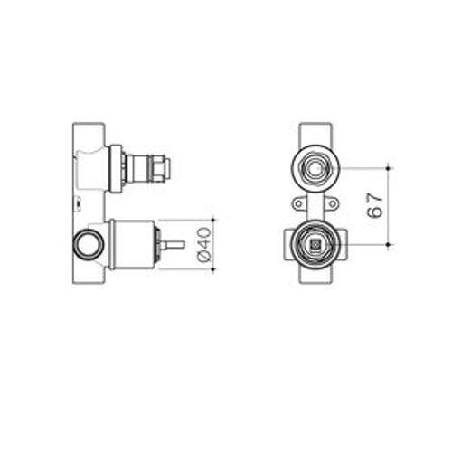 Universal Bath/Shower Mixer With Diverter Inwall Body Brass 99659 - Caroma