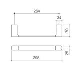 Luna Hand Towel Rail Brushed Brass 99611BB - Caroma