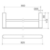 Urbane II Double Towel Rail Chrome - Caroma