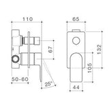 Urbane II Bath/Shower Mixer With Diverter Rectangular Cover Plate Brushed Nickel