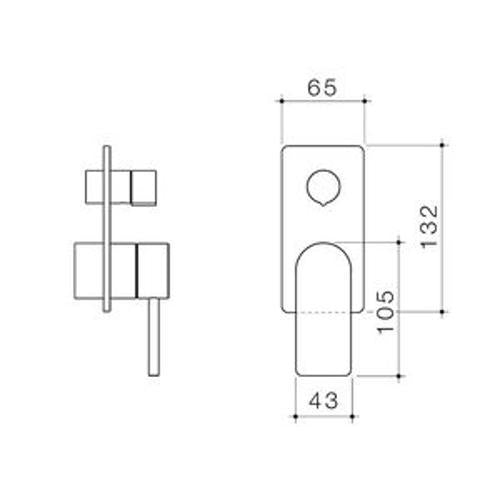 Urbane II Bath/Shower Mixer With Diverter Trim Kit Rectangular Cover Plate