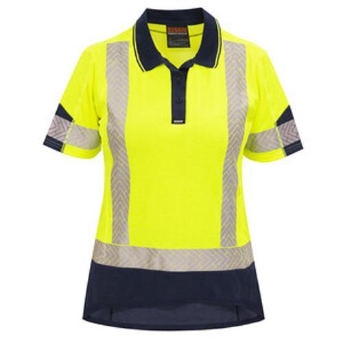 Polo Womens Day Only Lightweight 150GSM Quick-Dri Cotton Backed Yellow/Navy S10