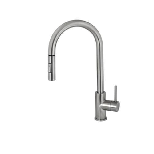 Deluna Sink Mixer with Pullout Spray Brushed Stainless - Aquatica