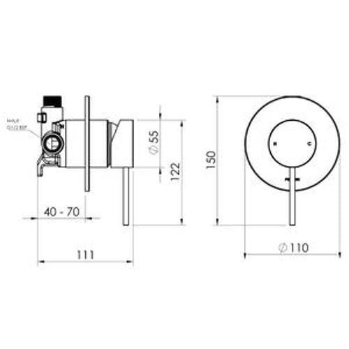 Linea Fusion Plus Shower Mixer 110mm Chrome