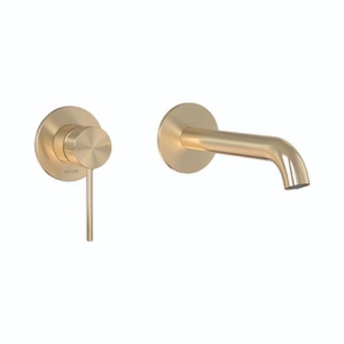 Linea Wall Mounted Basin Bath Mixer Brushed Gold - Felton