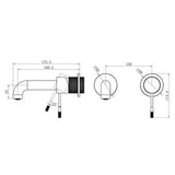Opal Wall Basin/Bath Mixer Separate Back Plate - Nero 160mm Graphite