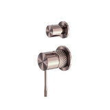 Opal Shower Mixer With Diverter Separate Plate Brushed Bronze - Nero