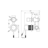 Opal Shower Mixer With Diverter Separate Plate Brushed Bronze - Nero