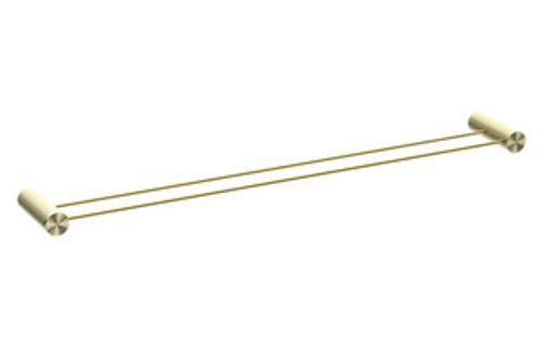 Opal Double Towel Rail - Nero 800mm Brushed Gold