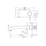 Mecca Wall Basin/Bath Mixer - Nero 230mm Chrome