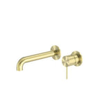 Mecca Wall Basin/Bath Mixer Separate Back Plate - Nero 120mm Brushed Gold