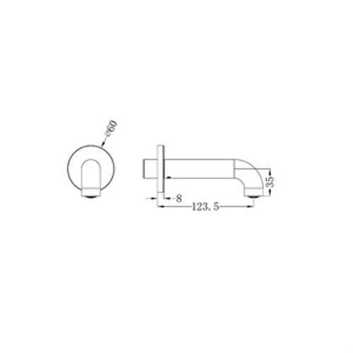 Mecca Basin/Bath Spout - Nero 120mm Graphite