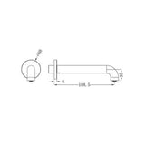 Mecca Basin/Bath Spout - Nero 185mm Graphite