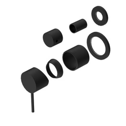 Mecca Shower Mixer With Diverter Separate Back Plate Trim Kit Matte Black - Nero