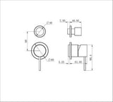 Mecca Shower Mixer With Diverter Separate Back Plate Trim Kit Matte Black - Nero