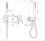 Mecca Shower Mixer Diverter System Trim Kit Brushed Gold - Nero