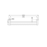 Mecca Double Towel Rail - Nero 600mm Chrome