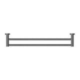 Mecca Double Towel Rail - Nero 600mm Gun Metal