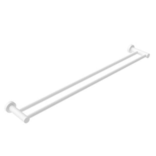 Mecca Double Towel Rail - Nero 600mm Matte White