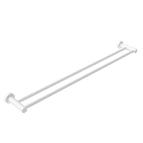 Mecca Double Towel Rail - Nero 800mm Matte White
