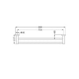 Mecca Double Towel Rail - Nero 800mm Matte White