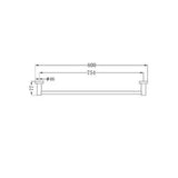 Mecca Single Towel Rail - Nero 800mm Matte Black