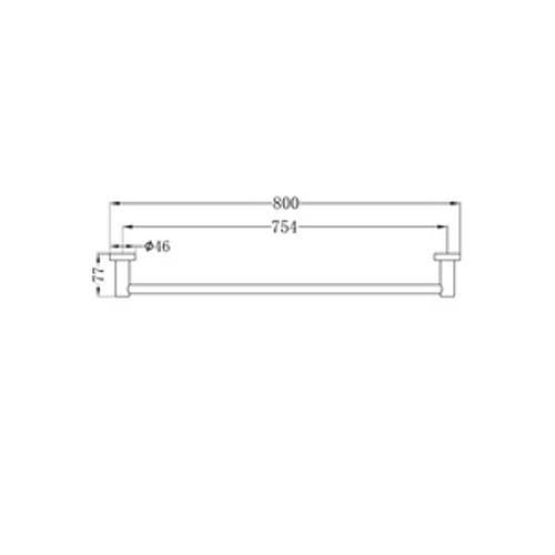 Mecca Single Towel Rail - Nero 800mm Matte White