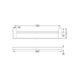Celia Double Towel Rail - Nero 800mm Chrome