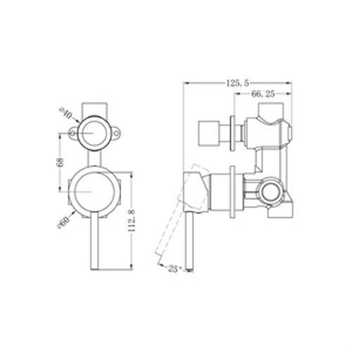 Dolce Shower Mixer With Diverter Brushed Nickel NR250811EBN - Nero