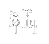 Dolce Shower Mixer With Diverter Separate Back Plate Trim Kit Brushed Gold
