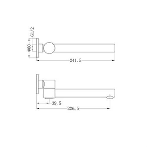 Dolce Wall Mounted Swivel Bath Spout Brushed Nickel - Nero