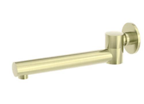 Dolce Wall Mounted Swivel Bath Spout Brushed Gold - Nero