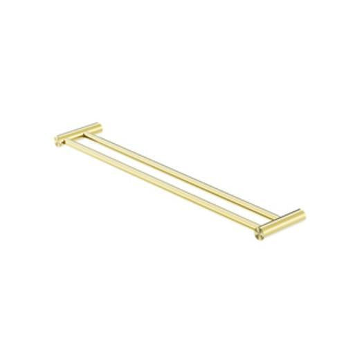 Mecca New Double Towel Rail - Nero 600mm Brushed Gold