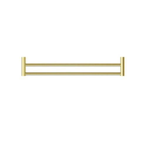 Mecca New Double Towel Rail - Nero 600mm Brushed Gold