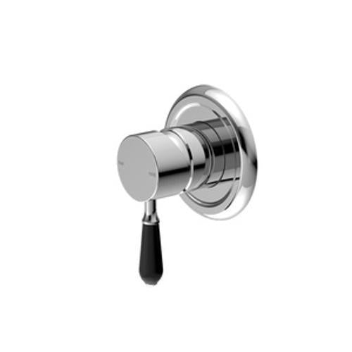York Shower Mixer With Black Porcelain Lever Chrome - Nero