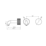 Opal Progressive Wall Basin Set - Nero 120mm Trim Kit Brushed Gold