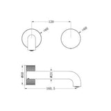 Opal Progressive Wall Basin Set - Nero 160mm Brushed Gold
