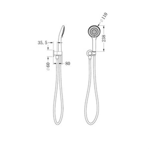 Mecca Shower On Bracket With Air Shower Brushed Nickel - Nero